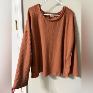 POL Women's Terracotta Long Sleeve Top